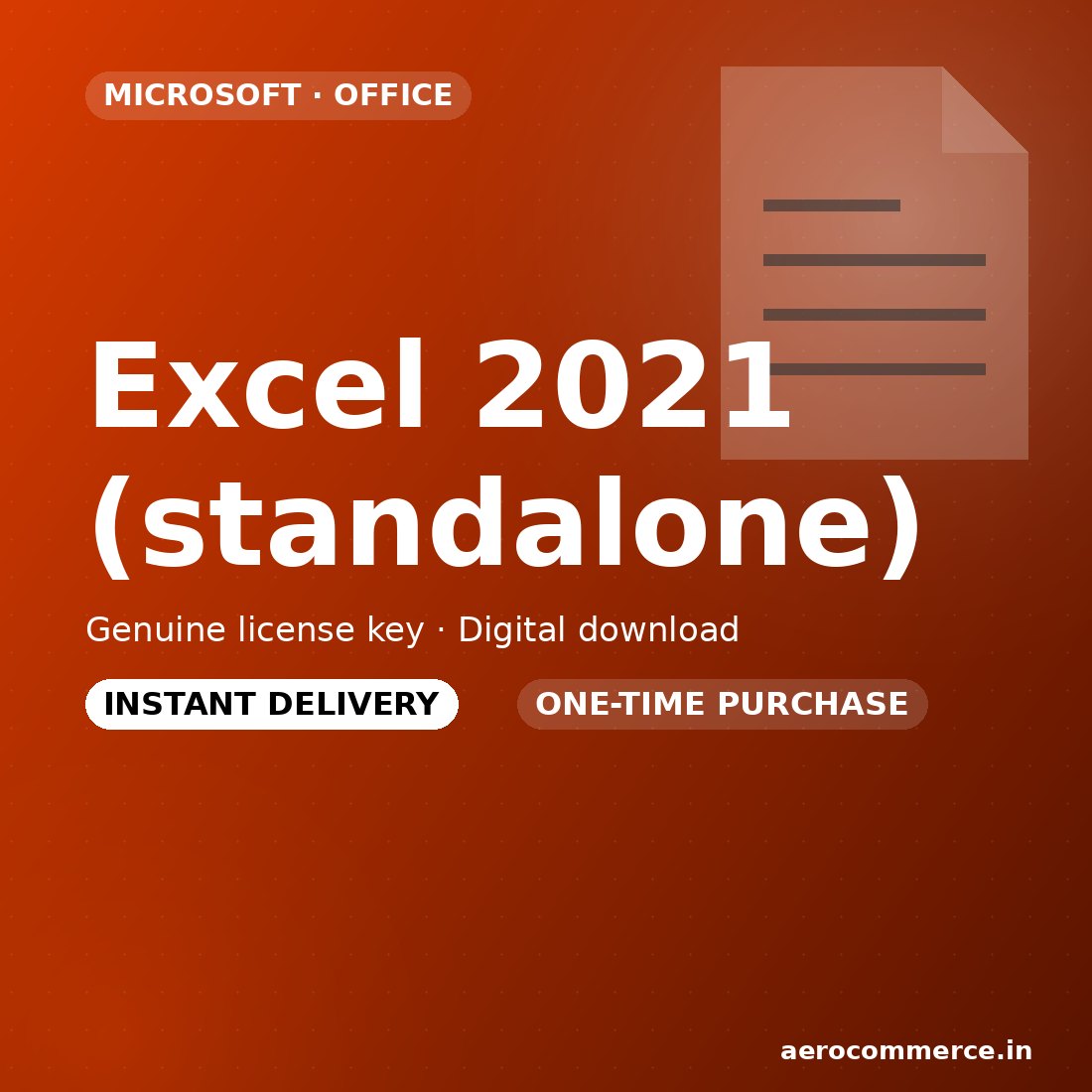Excel 2021 (standalone) license key