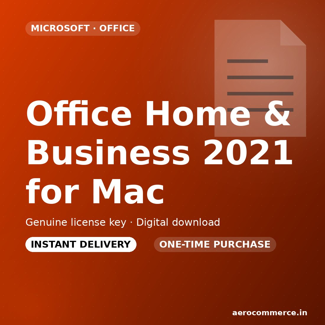 Office Home & Business 2021 for Mac license key