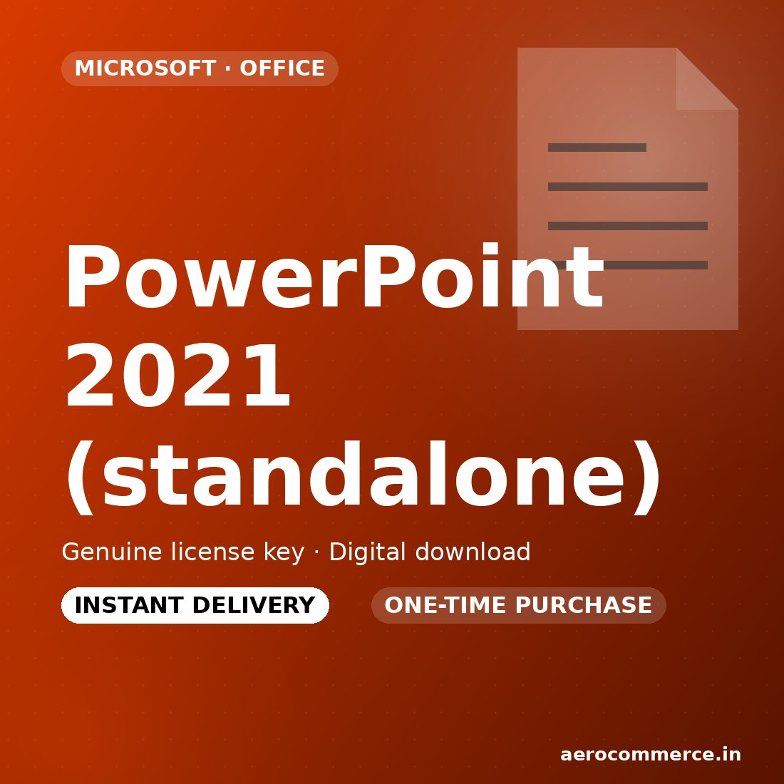 PowerPoint 2021 (standalone) license key