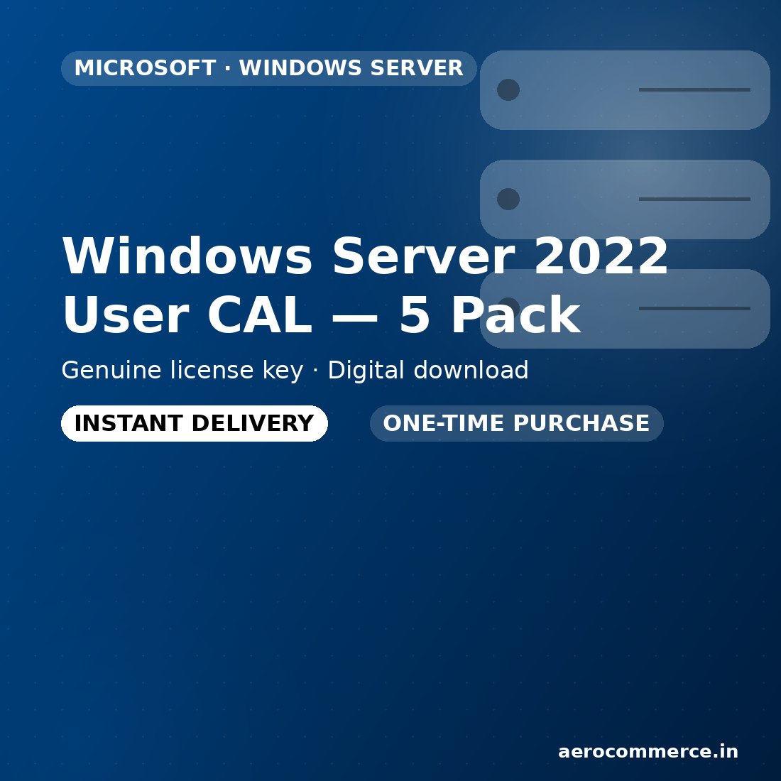Windows Server 2022 User CAL — 5 Pack license key