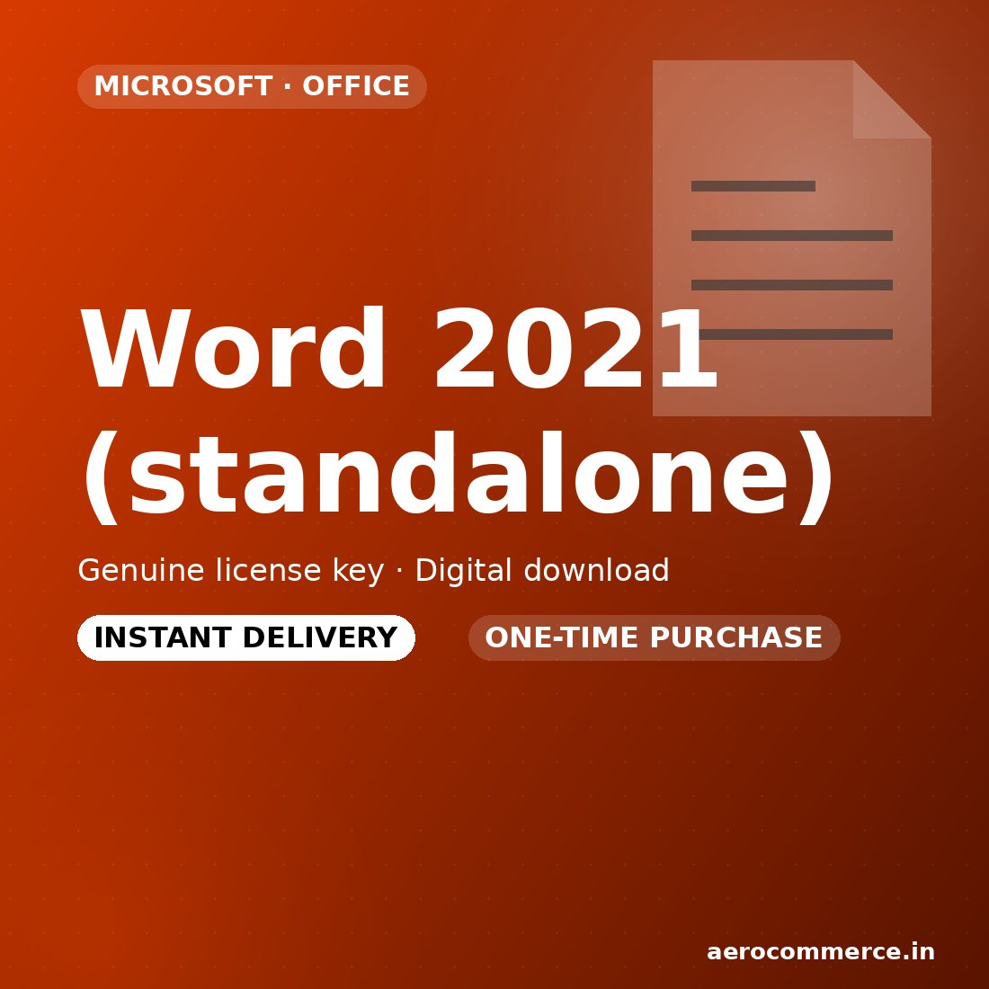 Word 2021 (standalone) license key